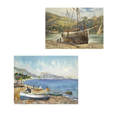 Lot 1224 - George HODGSON (1847-1921) At Ilfracombe...