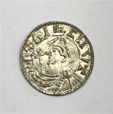 Lot 2658 - A Canute silver penny, pointed helmet Sunegod...