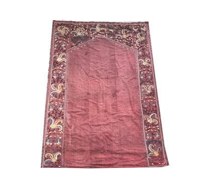 Lot 1283 - A silk embroidered prayer Susani, 19th century,...