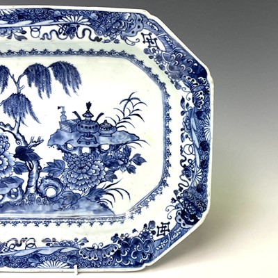 Lot 48 - A Chinese Export porcelain octagonal blue and...