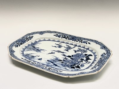Lot 40 - A Chinese Export porcelain octagonal blue and...