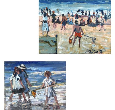 Lot 1184 - Ross FOSTER (XX-XXI) At the Beach Two oils on...