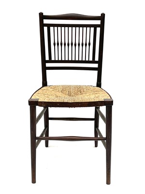 Lot 3201 - A walnut rush seated chair, early 20th century,...