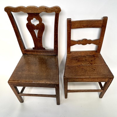 Lot 220 - Two 19th century oak country chairs.