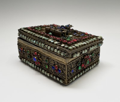 Lot 182 - A Tibetan gilt metal box, early 20th century,...