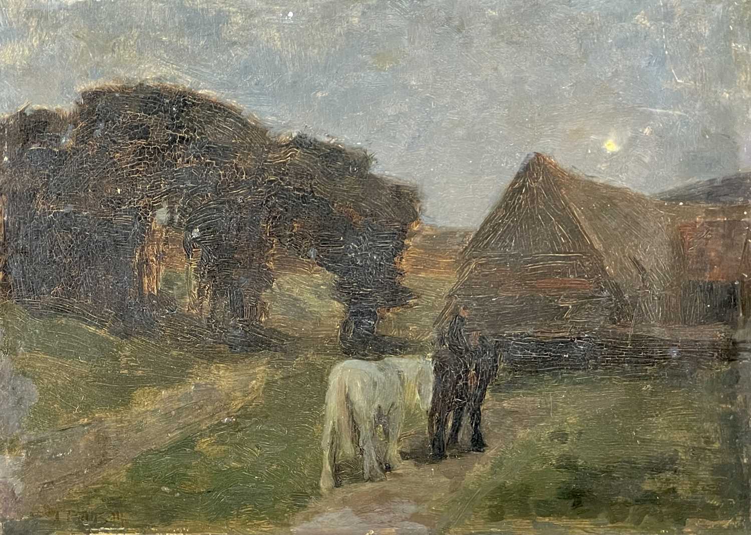 Lot 49 - Arthur TOMSON (1858-1905) Horses in a Moonlit...