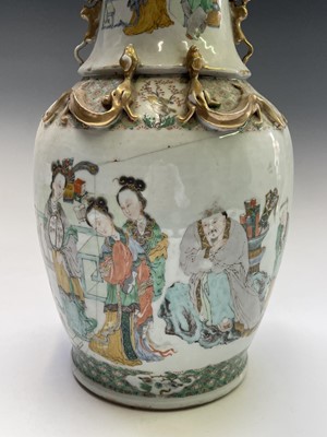 Lot 52 - A Chinese famille verte porcelain baluster...
