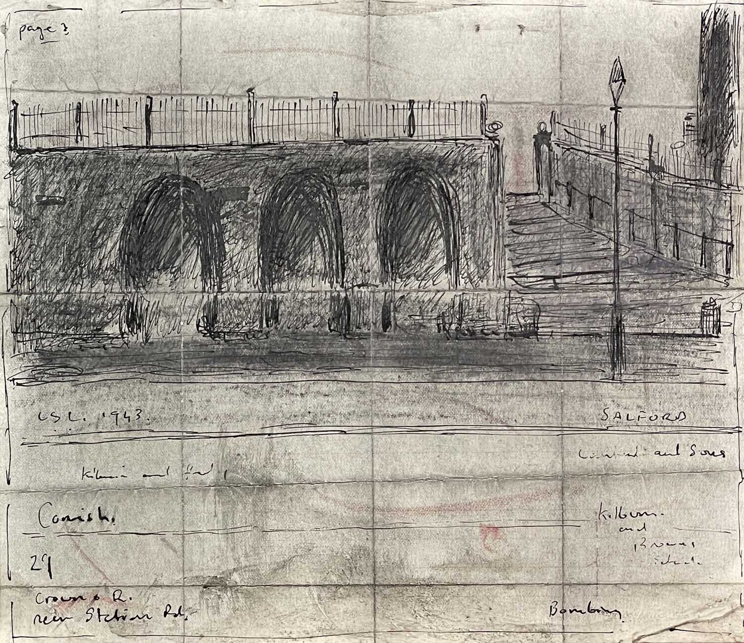 Lot 1260 - Lowry ??? Salford Ink Drawing Numerous...