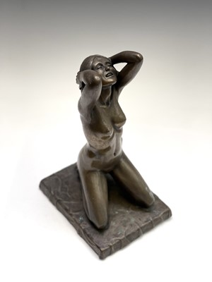 Lot 1068 - Alec WILES (1924) Kneeling Nude Bronzed resin...