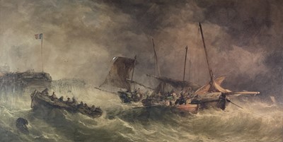 Lot 1177 - Alfred HERBERT (c.1820-1861) Angry Seas and...