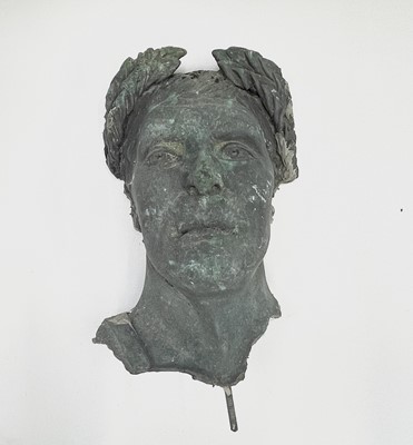 Lot 1083 - Head of Ceasar Bronzed resin mask Together...