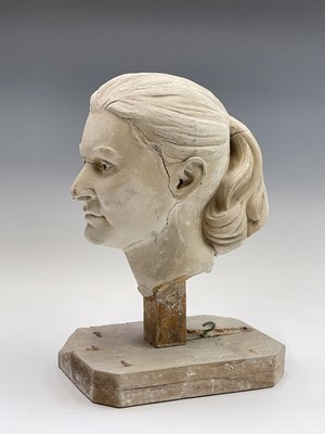 Lot 1088 - Alec WILES (1924) Female Head Plaster...
