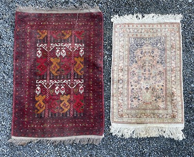 Lot 1254 - An Afghan rug, 127 x 80cm and a Turkish art...