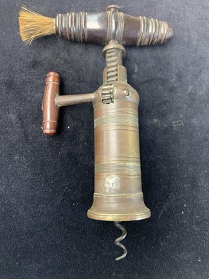 Lot 162 - A Thomason type corkscrew with bone handle and...