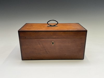 Lot 30 - A George III satinwood and rosewood banded tea...