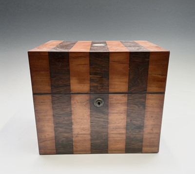 Lot 35 - A satinwood and rosewood banded decanter box,...