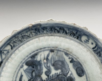 Lot 29 - A Chinese blue and white dish, Ming Dynasty,...