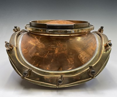 Lot 86 - A 12-bolt copper diving helmet by Siebe Gorman...