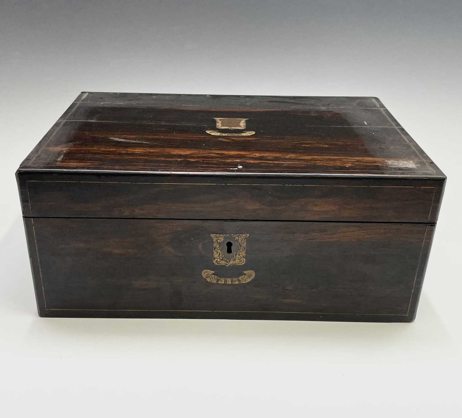 Lot 85 - A Victorian coromandel wood writing slope