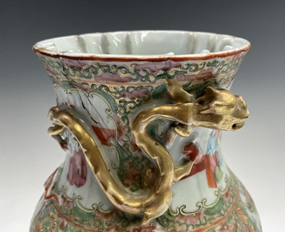 Lot 64 - A Chinese Canton porcelain vase, 19th century,...
