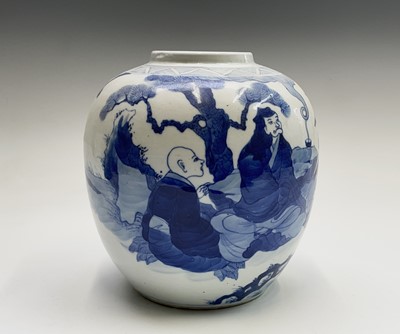 Lot 53 - A Chinese porcelain blue and white ginger jar...