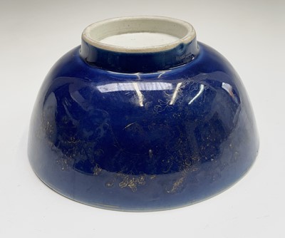 Lot 63 - A Chinese blue monochrome bowl, with gilt...