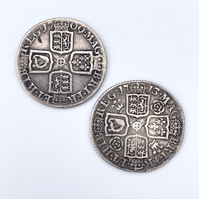 Lot 32 - Queen Anne Shillings x 2. 1709 Plain F, 1713...