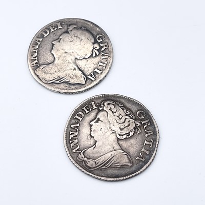 Lot 32 - Queen Anne Shillings x 2. 1709 Plain F, 1713...