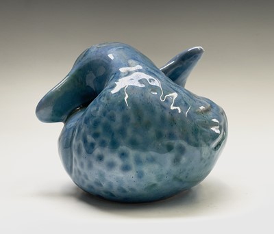 Lot 810 - A Lamorna pottery figure of a duck, blue...