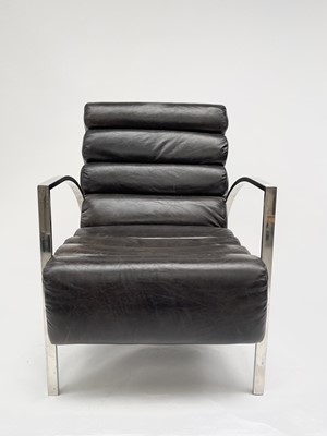 Lot 3041 - A contemporary leather and chrome open...