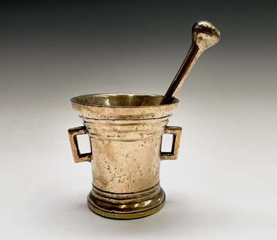 Lot 102 - An 18th century bronze pestle and mortar with...