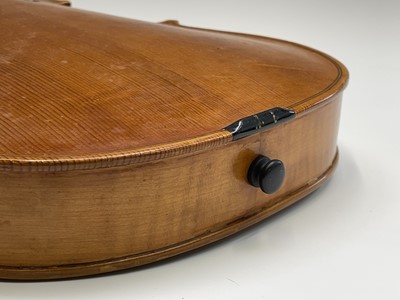 Lot 103 - A pale mahogany viola with inlaid purfling....