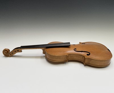 Lot 103 - A pale mahogany viola with inlaid purfling....