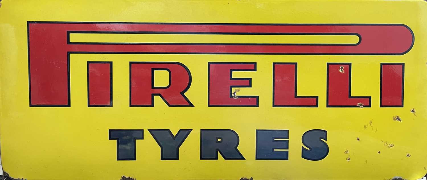 Lot 128 - A vintage enamel advertising sign, Pirelli...