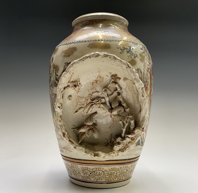 Lot 69 - A Japanese satsuma pottery vase, 19th century,...
