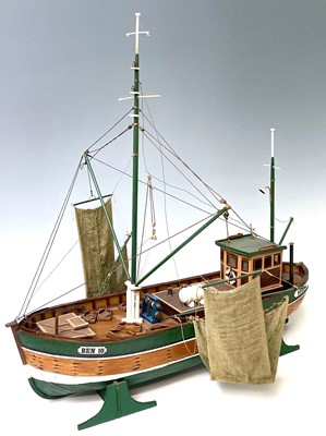 Lot 108 - A green painted wooden model of the beam...