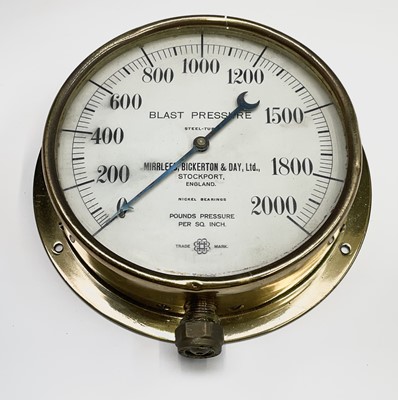 Lot 111 - Six assorted maritime brass pressure gauges,...