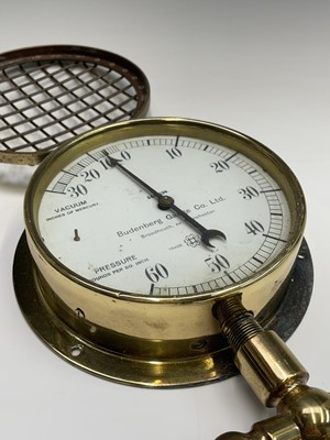 Lot 111 - Six assorted maritime brass pressure gauges,...