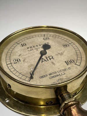 Lot 111 - Six assorted maritime brass pressure gauges,...