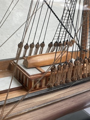 Lot 99 - A wooden model of the Cutty Sark, with stained...