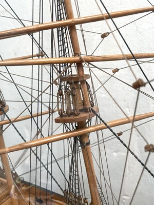 Lot 99 - A wooden model of the Cutty Sark, with stained...