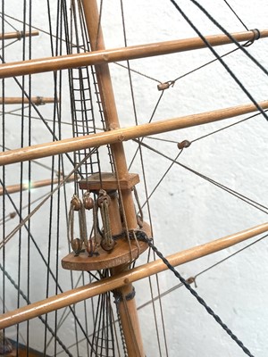 Lot 99 - A wooden model of the Cutty Sark, with stained...