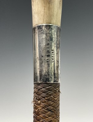 Lot 54 - A Swaine hunting whip, with antler grip,...