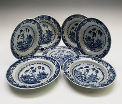 Lot 59 - A set of six Chinese porcelain blue and white...