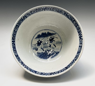 Lot 61 - A large Chinese porcelain blue and white punch...