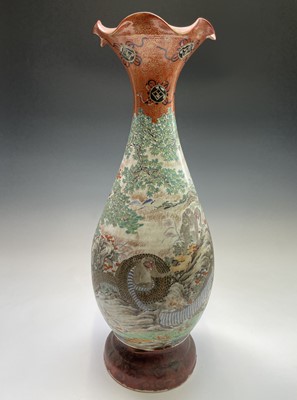 Lot 19 - A large Japanese porcelain floor standing vase,...