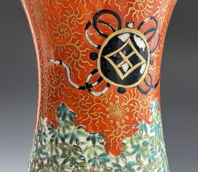 Lot 19 - A large Japanese porcelain floor standing vase,...