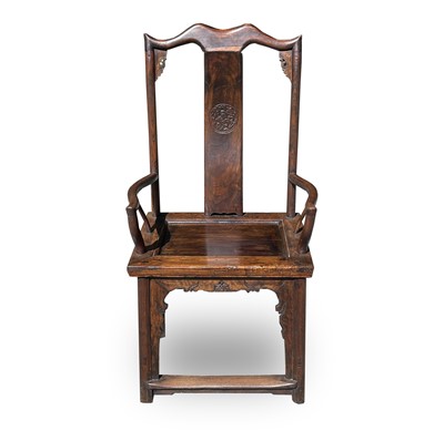 Lot 106 - A Chinese hardwood armchair, 19th century,...