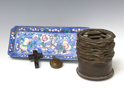 Lot 263 - A German trench art shell case of compressed...