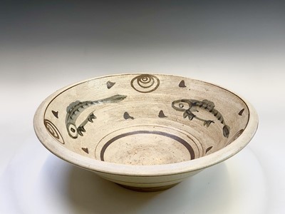Lot 803 - A studio pottery stoneware bowl of large...